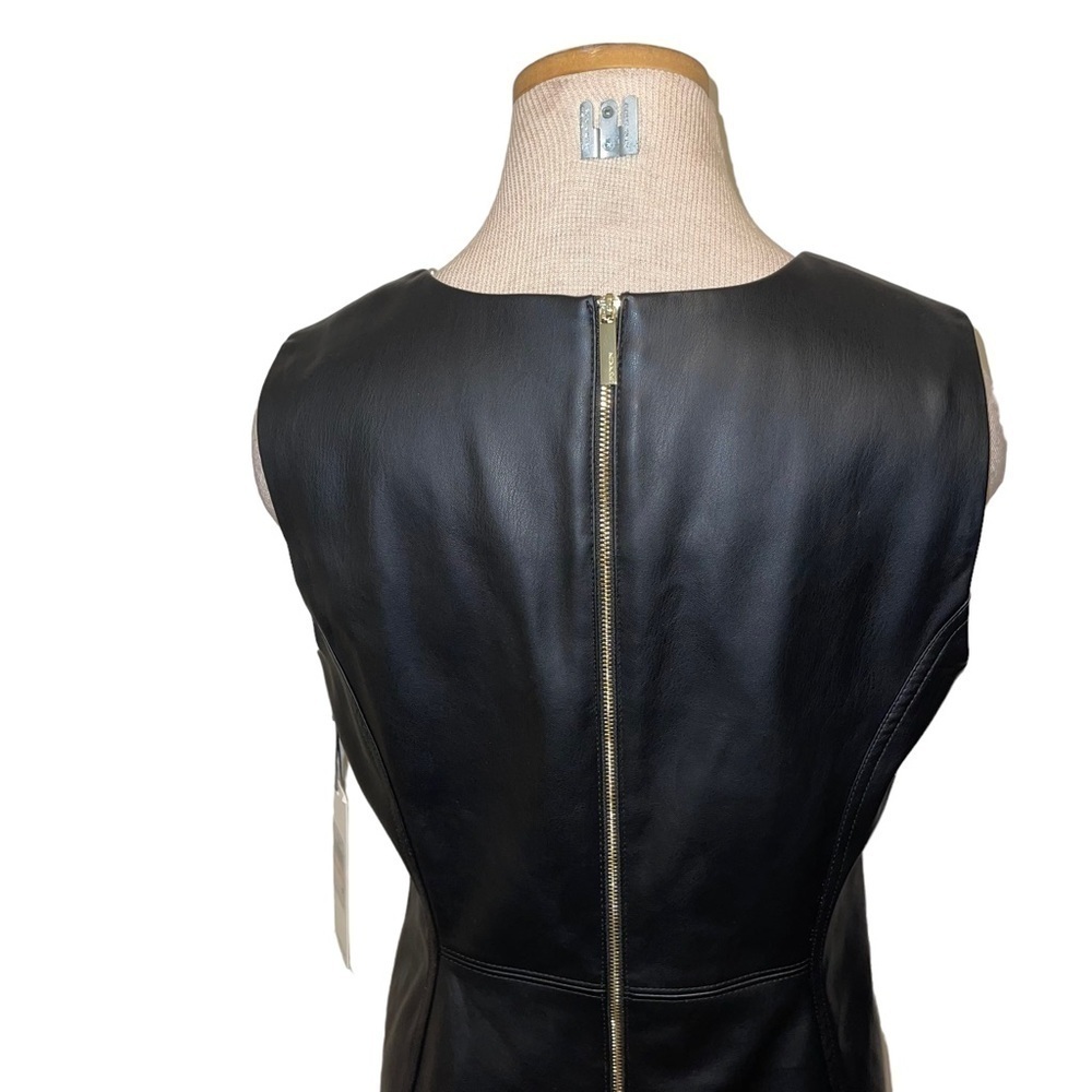 NWT Calvin Klein Women Faux Leather Dress Size 10 - Picture 9 of 13
